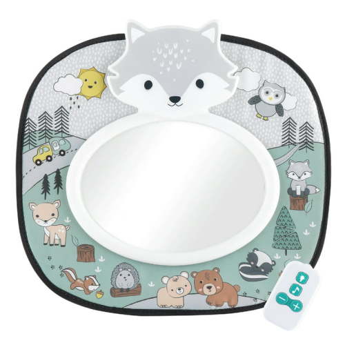 Peanutshell Musical Car Seat Mirror for Baby - Woodland Animals with LED Light