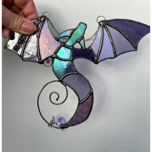 Stained glass Dragon (purple/lilac)