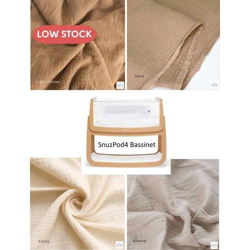 SnuzPod 4 Bassinet Cradle Custom Made Fitted Sheet - Organic Cotton Gauze