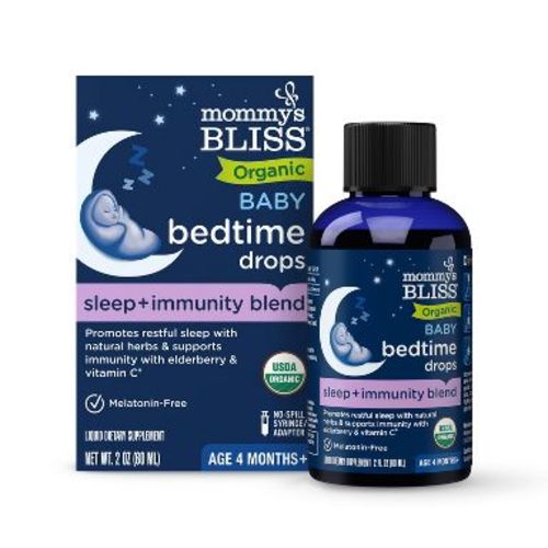 Mommy's Bliss Organic Baby Bedtime Drops + Immunity Support: Chamomile & Berry Sleep Aid Supplement, Liquid, 2 fl oz