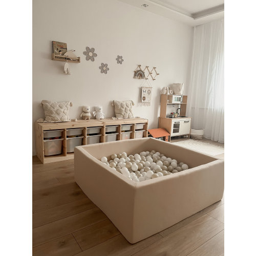 Baby Foam Ball Pit Jersey Beige, Balls 2. White 28 Light Gold and 3. Pearl