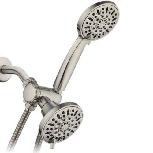 48 Setting High Pressure Luxury Three-Way Dual Shower Head Oil Rubbed Bronze - AquaDance: Includes 6-foot Hose, ABS & Brass Materials