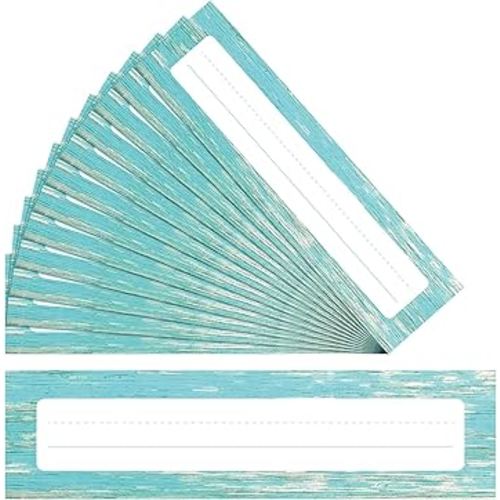 60 Sheets Name Plates for Classroom Die Cut Classroom Name Tags for Desk School Bus Name Tags Theme Flat Nameplates for Kids Teaching Tool Labeling Office Decorations (Farmhouse)