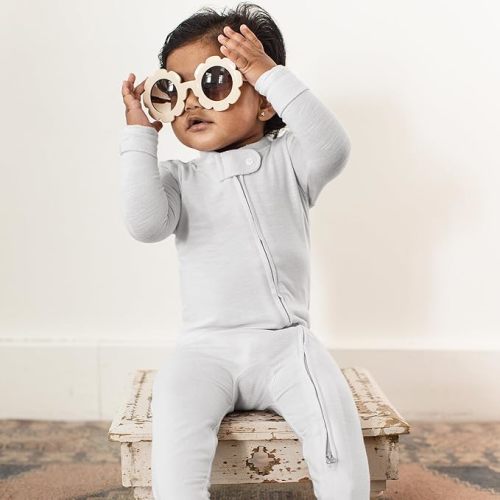 Burt's Bees Baby Unisex Baby Honeysoft Pajamas, Footless One-piece Zip-up Pj, Soft Organic Cotton & Lyocell Blend