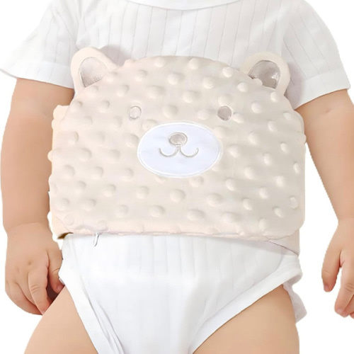 Baby Colic and Gas Relief - Cassia Seed Heated Tummy Wrap,Baby Heating Pad Swaddle Belt Relieves and Soothes Gas,Bloating and Upset Stomach (Beige)