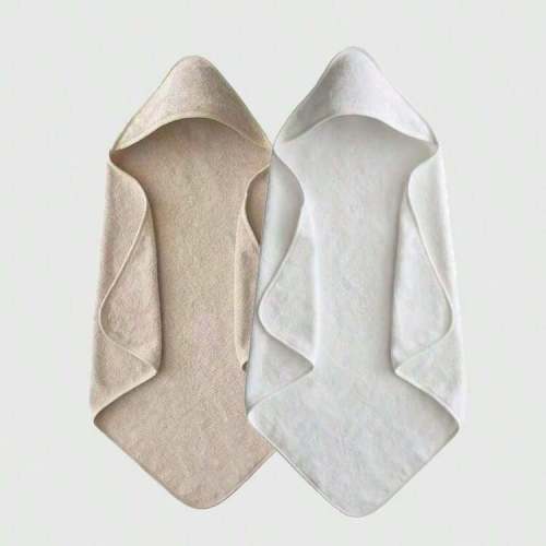 2pcs Baby Hooded Bath Towel, Super Soft Coral Fleece Absorbent Children's Solid Color Bathrobe, Newborn Baby Autumn/Winter Bath Cloak Robe, Machine Washable - Perfect Gift For Baby Shower | SHEIN USA