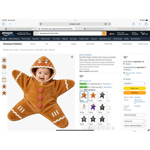 Gingerbread cookie onesie