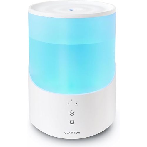 Humidifier for Bedroom, 2.5L Cool Mist Humidifier with Essential Oils Diffuser and Nightlight, Top Fill Humidifiers for Home, Auto Shut-off