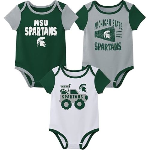 Outerstuff NCAA Teams Newborn Baby and Infant Short Sleeve Bodysuit Variety 3-Pack (0-18m)