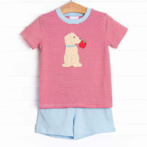Apple Pickin' Pal Applique Short Set, Red – Stitchy Fish