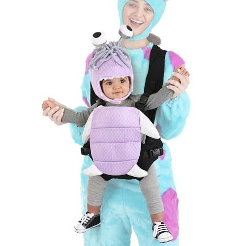 elope Disney Monsters Inc Boo Velour Baby Carrier Cover Costume, Infant Halloween Costume Character Standard Purple