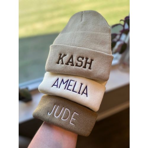 Embroidered Name Beanie Hat, Personalized Hat for Children, Kids Name Hat, Hat with Monogram, Baby Hat, Unisex Toddler Hat, Newborn Hat