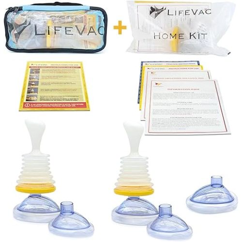 LifeVac Home & Blue Travel Kit Combo - Portable Suction Rescue Device, First Aid Kit for Kids and Adults, Portable Airway Suction Device for Children and Adults