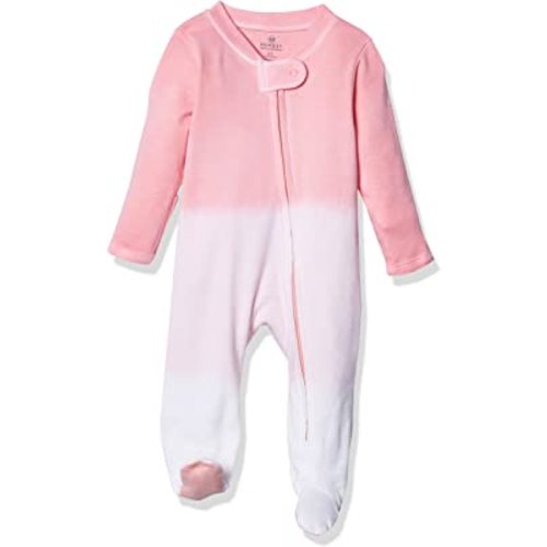 HonestBaby Sleep & Play Footed One-Piece Pajama Sleeper 100% Organic Cotton, Baby Girls