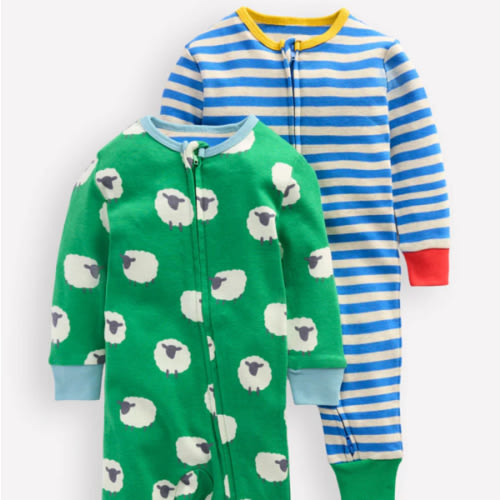 Twin Pack Rompers-Sapling Green Sheep | Boden USA