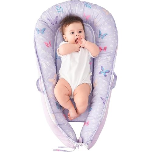 Viviland Baby Lounger, Bionic Design Baby Nest Sleeper Baby Lounger for Newborn 0-24 Months, Soft Cotton Breathable Lounger Pillow for Infants, Butterfly Newborn Lounger