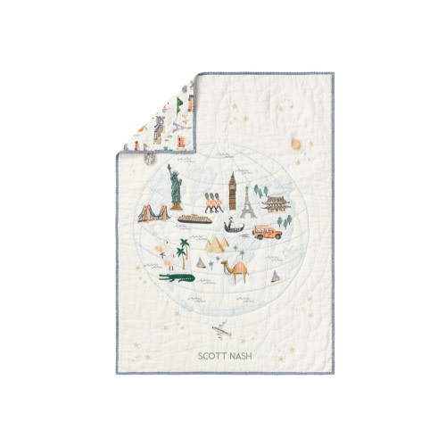 Rifle Paper Co. Globe Trotter Baby Quilt | Pottery Barn Kids