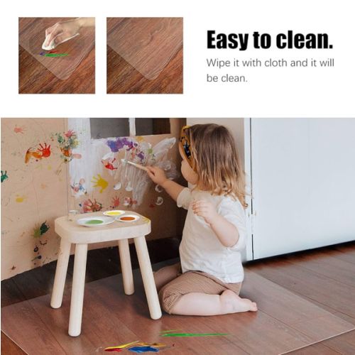Kuyal Clear mat for Hard Floors 36 x 48 inches Transparent Floor Mats Wood/Tile Protection Mat for Home (36" X 48" Rectangle)