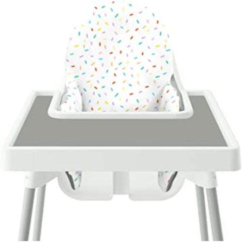 High Chair Placemat for IKEA Antilop Baby High Chair, Silicone Placemats, High Chair Tray Finger Foods Placemat for Babies, Toddlers (Light Grey)
