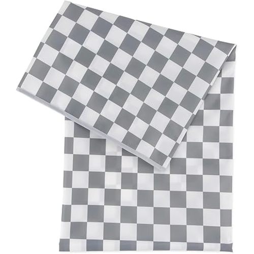 Bumkins Baby Splat Mat for Under High Chair, Babies Toddlers Eating Mess Mat, Waterproof Reusable Cloth for Arts and Crafts, Playtime for Kids, Floors or Tables, Fabric 42inx42in, Gray Check