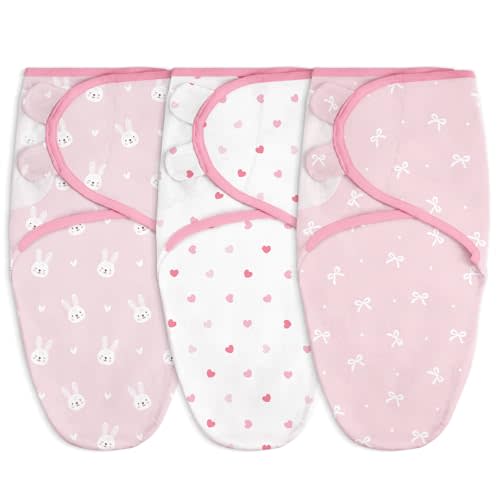 Baby Swaddle Blanket, 0-3 Months, Cotton Arm-in Sleep Sack, Wearable Blankets Wrap for Newborn Infant