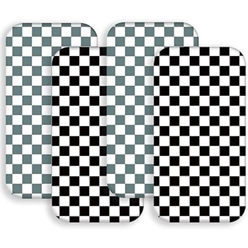 4 Pack Checkered Plaid Crib Sheets Neutral Breathable Buffalo Check Fitted Baby Sheets Nursery Sheets for Baby Boys or Girls (Bassinet)