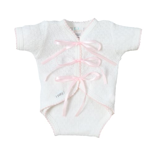 Paty Knit, Ribbon Tie Onesie #104 – PatyInc