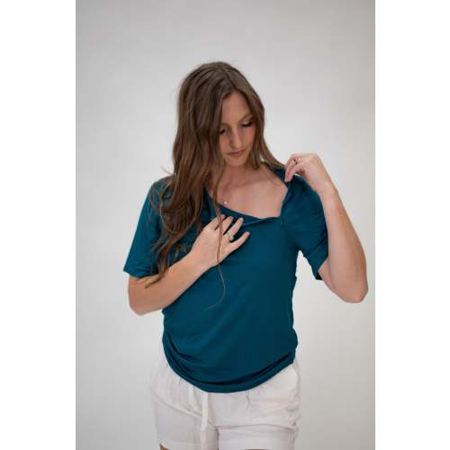 The Cameron Unisex Nursing and Skin to Skin Shirt in Deep Teal – Lila