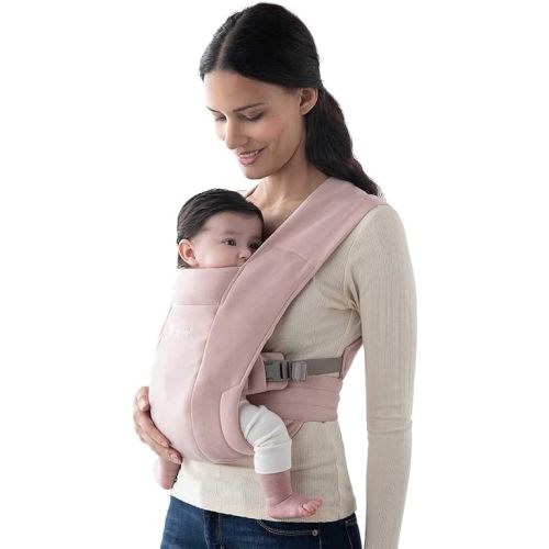 Ergobaby Embrace Cozy Newborn Essentials Baby Carrier Wrap (7-25 Pounds), Ponte Knit, Blush Pink