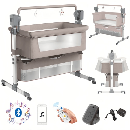 EaseBaby Electric Baby Bassinet and Bedside Sleeper, Bluetooth music