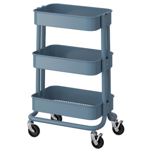 RÅSKOG Utility cart - gray-blue 28x38x61 cm (11x15x24 ")