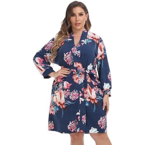 Plus Size Robes for Women Short Modal Knit Maternity Robes Plus Size Soft Kimono Robes Sleepwear