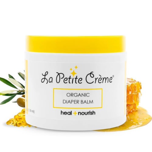 La Petite Creme French Organic Diaper Balm (4 oz) - Healing & Nourishing Diaper Cream - Gentle & Safe Liniment Baby Lotion - USDA Certified Organic - Baby Essentials for Newborn
