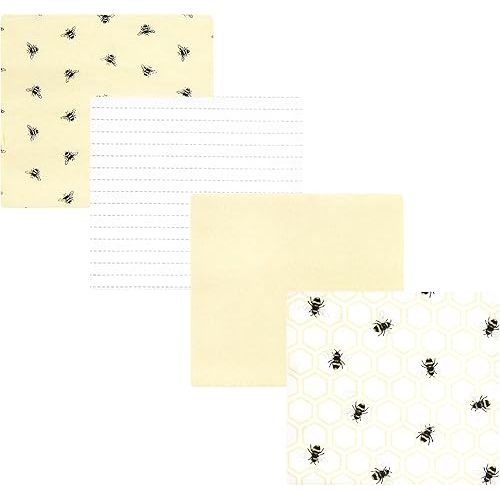 Hudson Baby Unisex Baby Cotton Flannel Receiving Blankets, Honey Bee, One Size