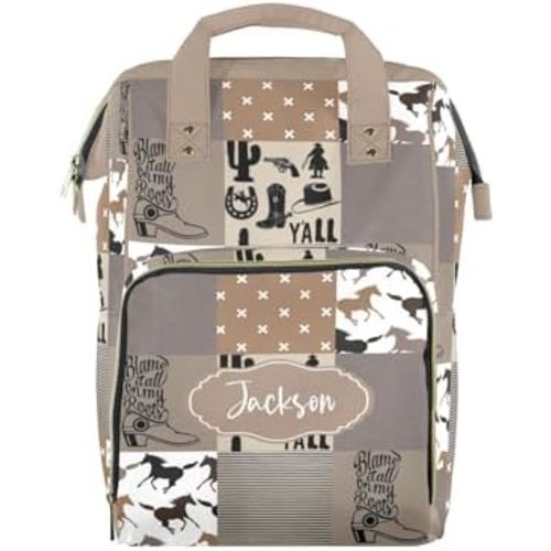 Custom Diaper Bag for Baby Customized Western Cowboy Baby Bag Personalized Nursing Bags with Name Custom Name Mommy Daypack Bag Tote Bag Gifts