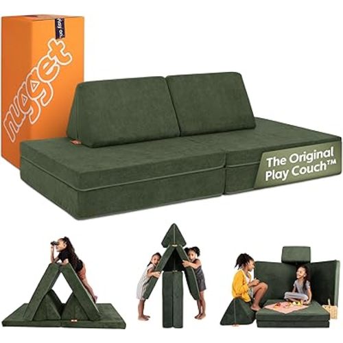 Nugget - The Original Play Couch for Kids - Modular Foam Children's Sofa for Playroom, Imagination, & Creative Open Ended Play - Washable & Convertible Playroom Furniture, Willow