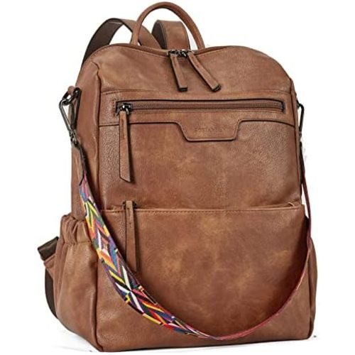 BOSTANTEN Backpack Purse for Women Fashion Designer Travel Backpack Leather Convertible Shoulder Bags Casual Daypack Brown