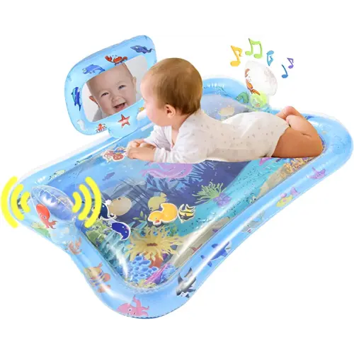 gebra Tummy Time Water Mat, Baby Water Mat, Inflatable Gift Toy for 0 3 6 9 12 Month Baby Boy Girl