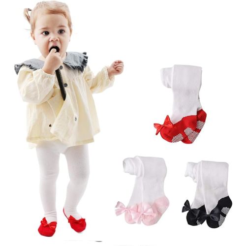 EPEIUS Baby Tights Baby Girls Non-Slip Plain/Ribbed Leggings Seamless Cotton Stockings Pantyhose Newborn Infant Toddler