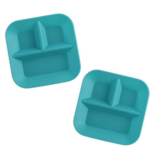 | 100% Silicone Plates for Babies & Kids | MADE IN THE USA | BPA, BPS, Lead, Cadmium, PVC, & Phthalate Free | Children's Divided Placemat Set | Teal, 2 Pack