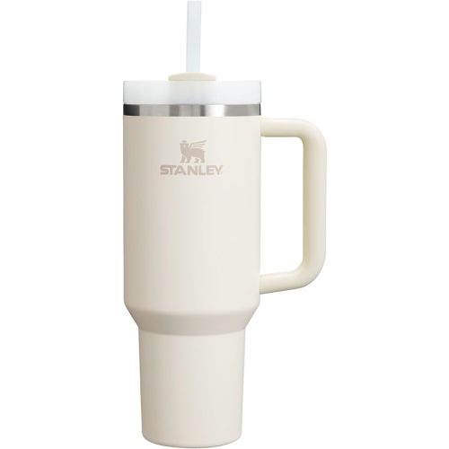 Stanley Quencher H2.0 Tumbler with Handle and Straw 40 oz | Flowstate 3-Position Lid | Cup Holder Compatible for Travel | Insulated Stainless Steel Cup | BPA-Free | Cream 2.0
