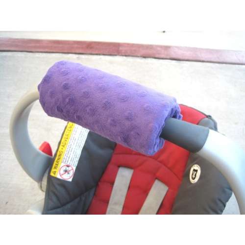 Car Seat ARM PAD Handle Wrap, Arm Pad Cushion, Reversible- Purple Minky, Infant Carrier, Cute Baby Gift, Arm Pad Handle, Boy Girl Arm Pad