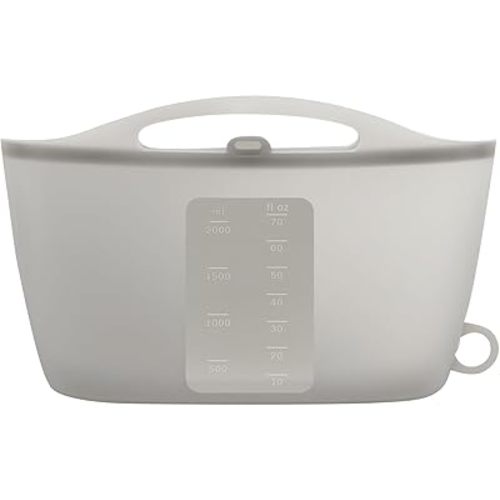 Silicone Microwave Steam Sterilizer Bag for Baby Reusable Quick Sterilizing Bag for Bottles Breast Pump Parts Toddler Accessories Great for Travel - 2000ml Grey