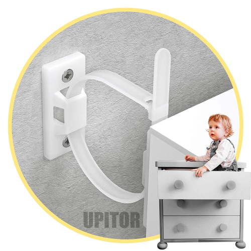 10-Pack Baby Proofing Furniture Straps, Anti-Tip Anchors Kit, Adjustable, Earthquake Resistant
