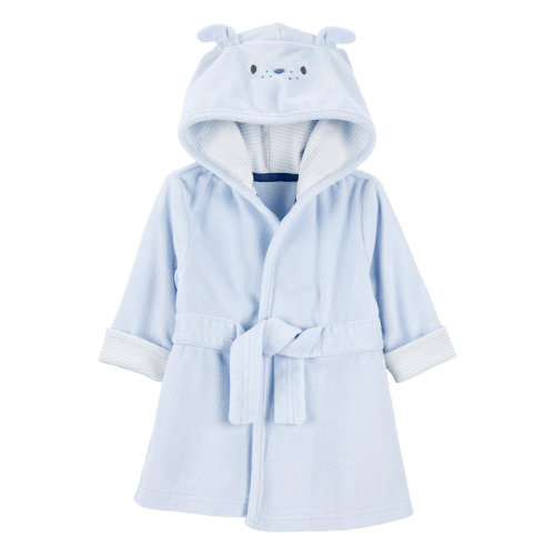 Blue Baby Dog Hooded Terry Robe - Blue