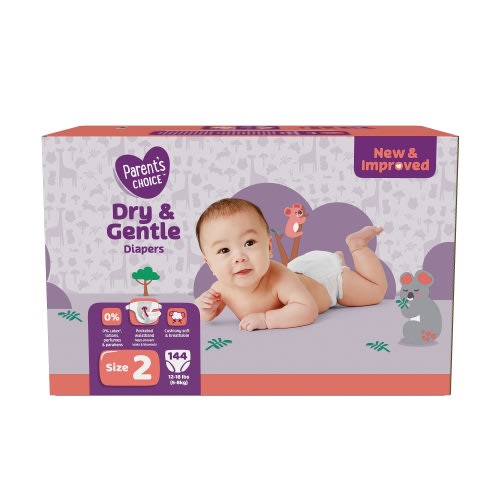 Parent's Choice Dry & Gentle Diapers Size 1, 162 Count (Select for More  Options)