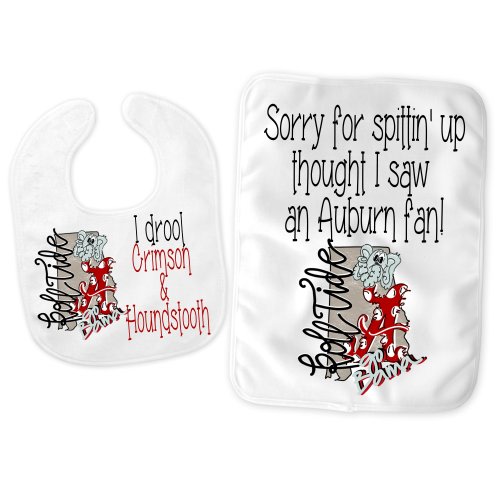 Sorry for Spittin Up Thought I Saw an Auburn Fan, Alabama Bib, Alabama Burp Cloth, Baby Bib, Baby Burp Cloth, Roll Tide