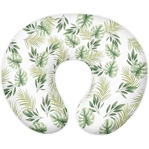 Forchrinse Green Leaves Nursing Pillow Cover for Baby Girls Breastfeeding Pillow Case Nursing Pillow Slipcover Washable