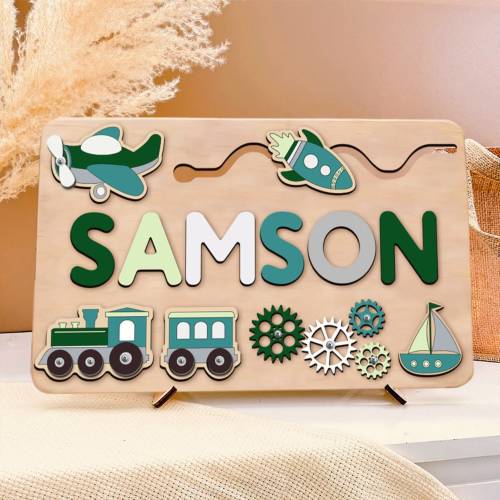 Personalized Baby Name Puzzle, Personalized Busy Board, Activity Board, Sensory Toys, Gift Newborn, Kids Easter Gifts