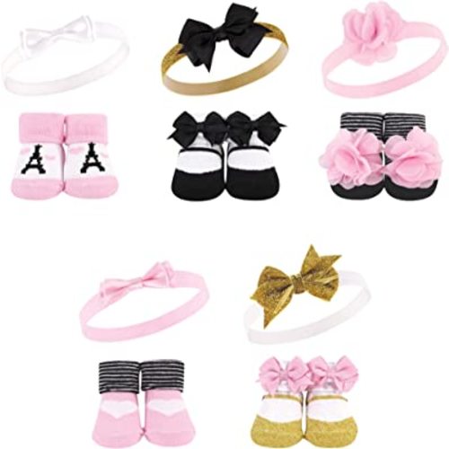 Hudson Baby Girl's Headband and Socks Giftset